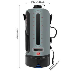12L Portable Camping Shower Bag  Folding Solar Hose Showers for Hiking Backpacking